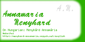 annamaria menyhard business card