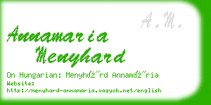 annamaria menyhard business card